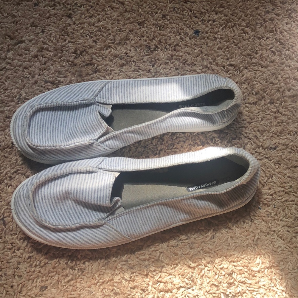 Striped slip on shoes